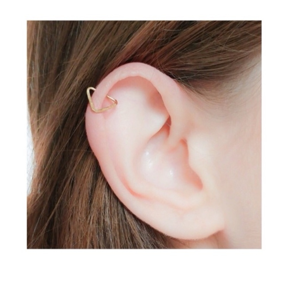 Silver Triangle Helix Hoop